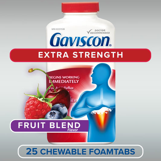 Gaviscon Extra Strength Chewable Foamtabs Fruit Blend 25 count
