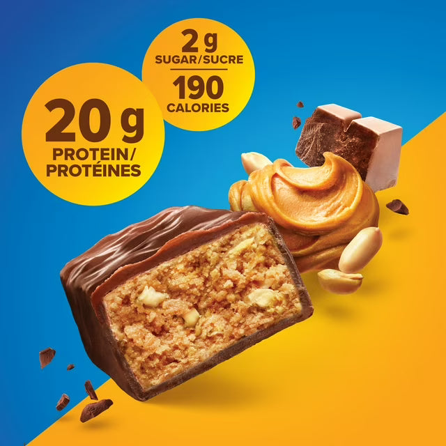 Pure Protein Chocolate Peanut Butter Bars - 20 g Protein, Low Sugar, Gluten Free Snack with Whey Blend, Made in Canada, 6 x 50 g