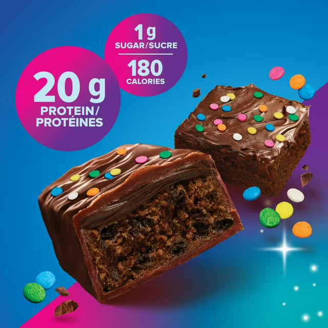 Pure Protein Galactic Brownie Bars - 20 g Protein, Low Sugar, Gluten Free Snack with Whey Blend, Made in Canada, 6 x 50 g