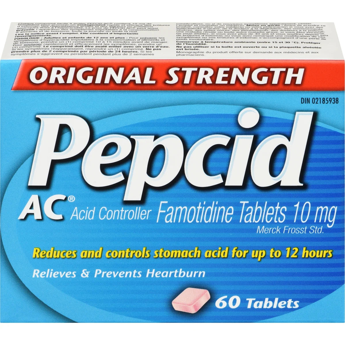 Pepcid Original Strength, Acid Reducer and Antacid for Heartburn 60 count