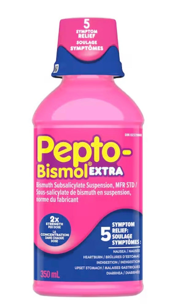 Pepto Bismol
Original Extra Strength Liquid for Nausea, Heartburn, Indigestion, Upset Stomach, Diarrhea 350mL