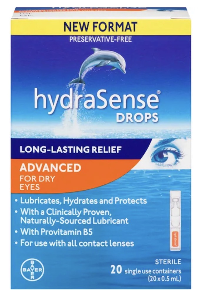 Hydrasense
Advanced Eye Drops Single Use Vials, Preservative Free, With Provitamin B5, 20 Count