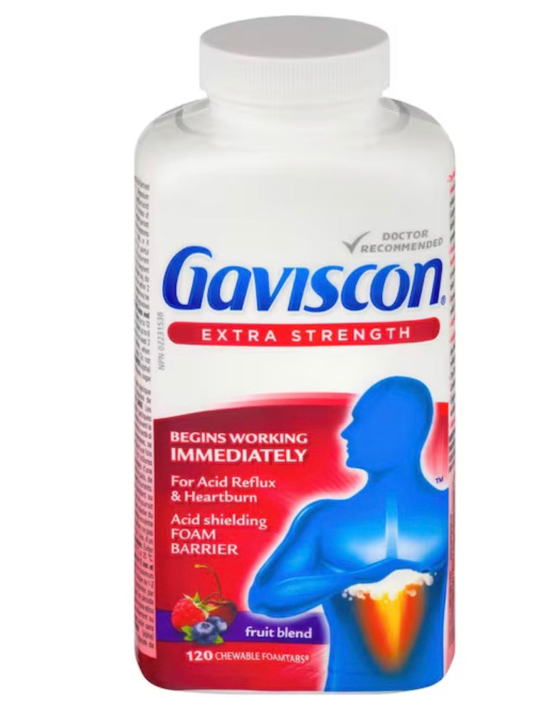 Gaviscon
Extra Strength Chewable Foamtabs Fruit Blend 120tabs
