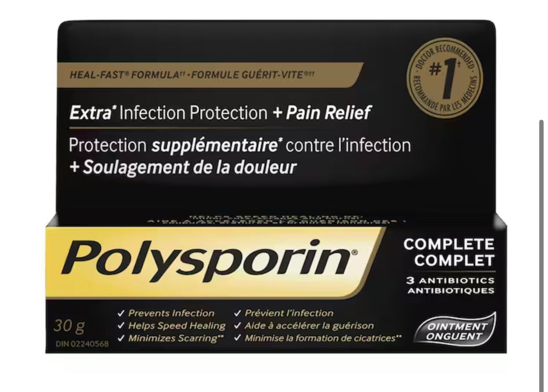 Polysporin
Complete Antibiotic Ointment, Heal-Fast Formula