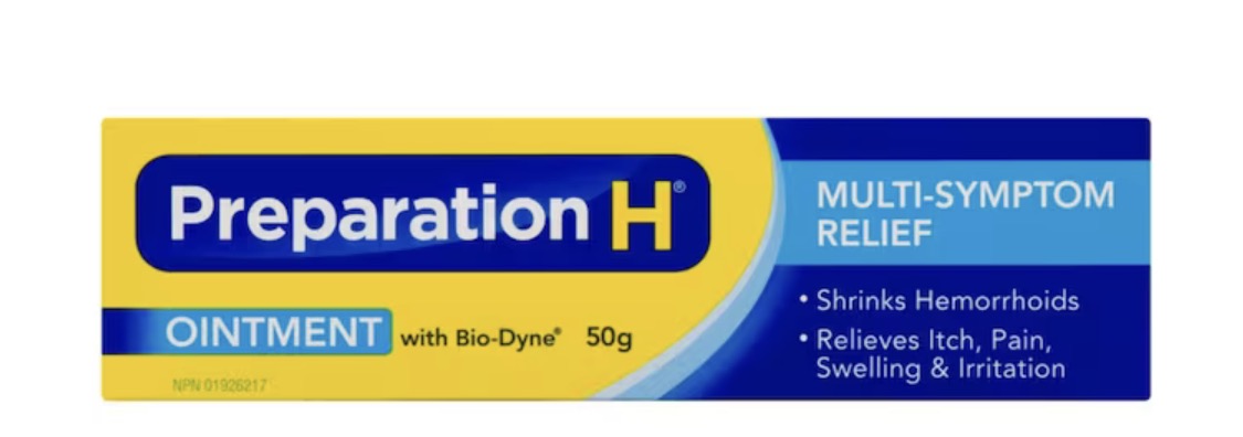Preparation H
Multi-Symptom Hemorrhoid Treatment Ointment With Bio-Dyne, 50G Tube