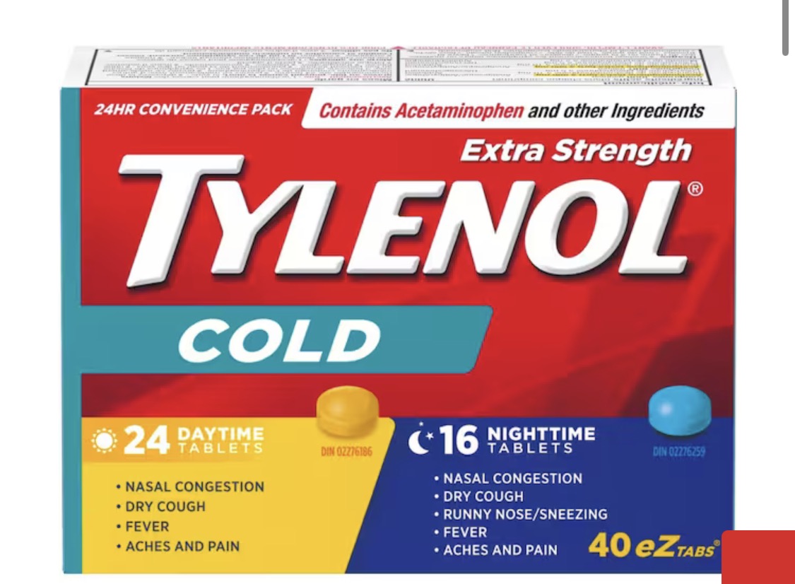 Tylenol
Extra Strength Cold Relief Day/Night, EZTabs