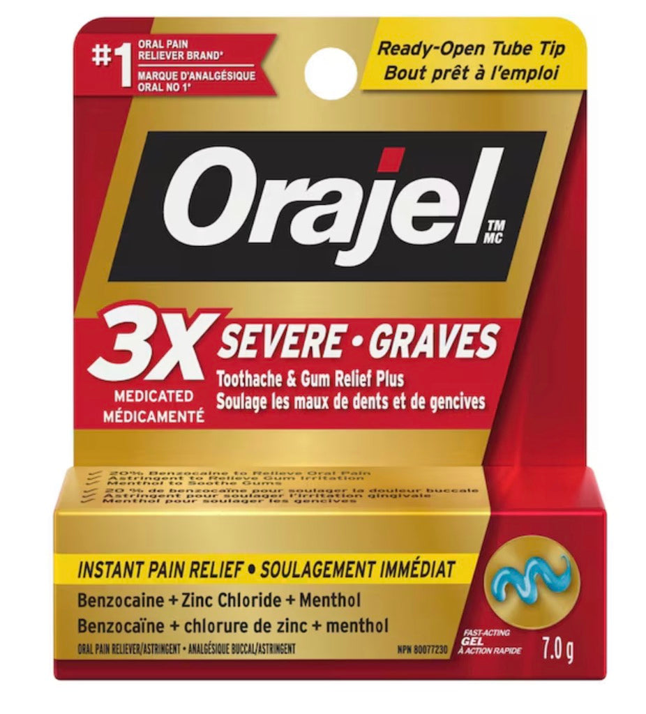 Orajel
3X Severe Toothache and Gum Relief Gel