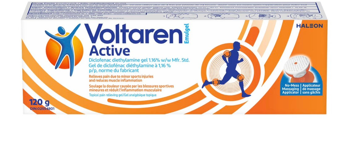 Voltaren Emulgel Active Topical Pain Relief Gel for Sports Injuries, Back, Joint & Muscle Pain, No Mess Applicator, 120g, 1.16% Diclofenac