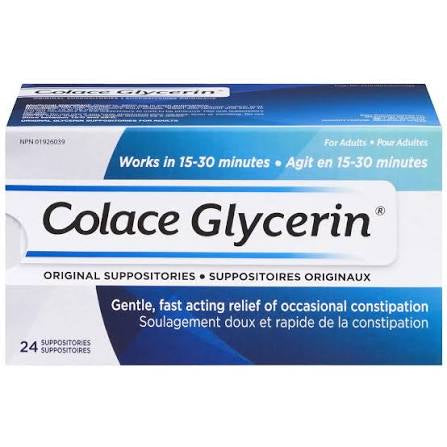 Colace Glycerin Suppositories - Adult | Gentle Fast Acting Relief of Occasional Constipation