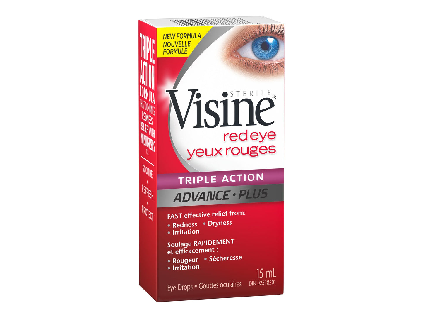 Visine
Triple Action Eye Drops - Polyethylene Glycol, Hydrochloride - Dry Eyes, Red Eye, Strained Eyes, Tired Eyes