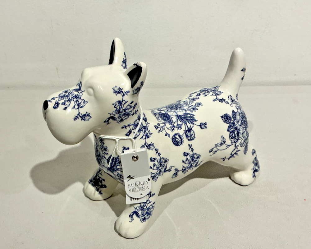 SURREY SELENA BLUE WHITE FLORAL FIGURINE
