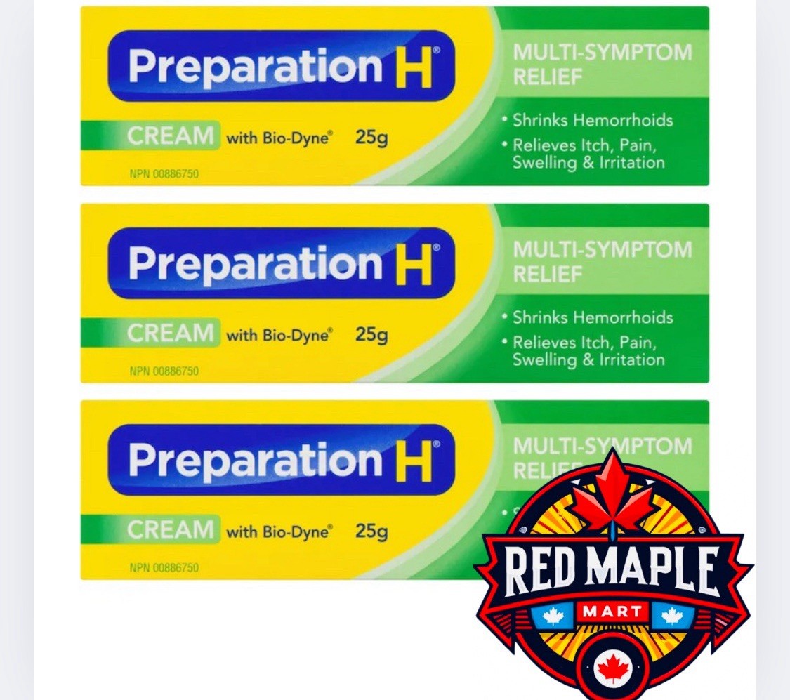 3x Canadian Preparation H Cream With Bio-Dyne Multi Sympto