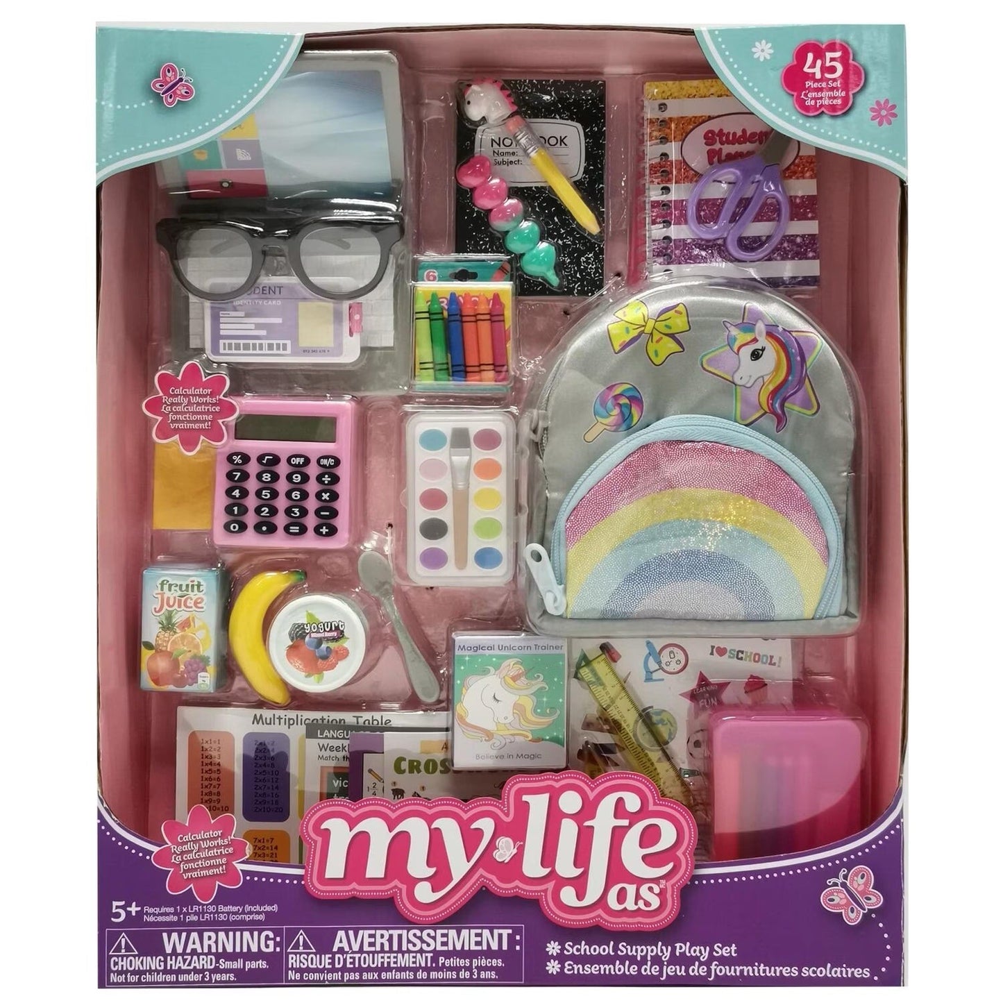 My Life as School Set 18" Doll 45 Piece Set Accessories