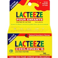 Lacteeze Childrens 100 chewable Tablets Strawberry by Gelda Scientific