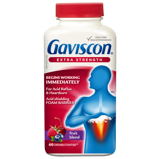 Gaviscon Extra Strength Chewable Foamtabs Fruit Blend 60 count