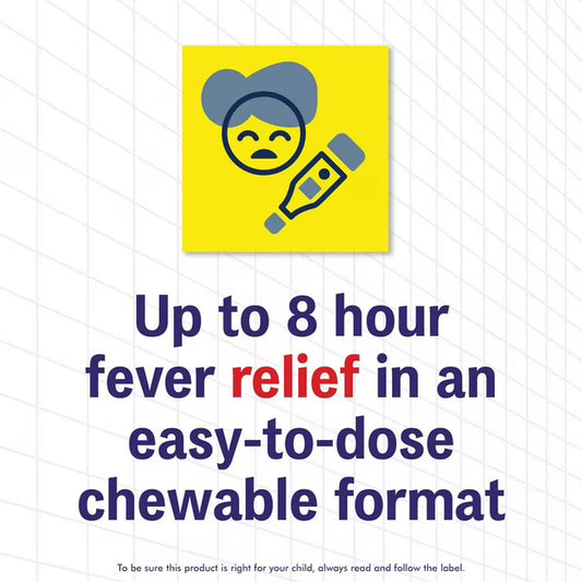 Junior Strength Advil Fever Relief from Colds or Flu Ibuprofen Chewable Tablets, Fruit, 20 Count