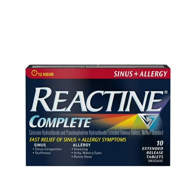 Reactine Complete Sinus + Allergy Medicine Extended Release Tablets
