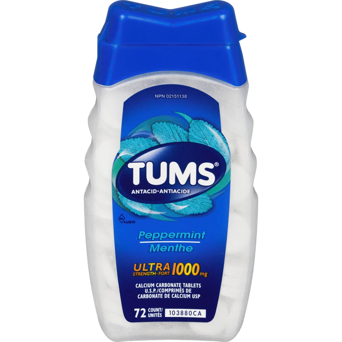 Tums Ultra Ultra Peppermint 72 count