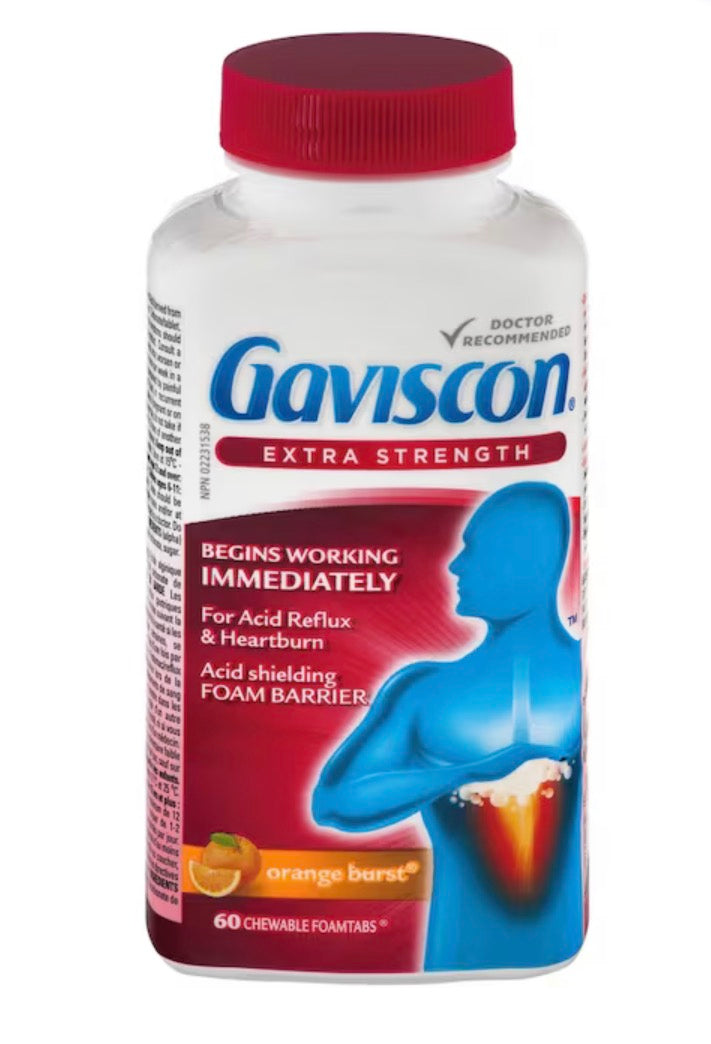 Gaviscon Extra Strength Chewable Foamtabs Fruit Blend 60 count