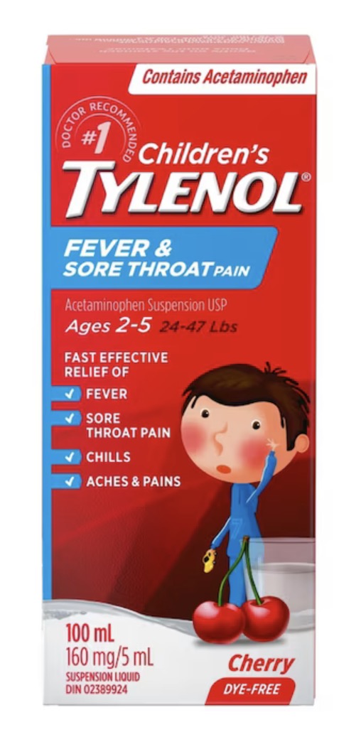 Tylenol
Children's Medicine Fever & Sore Throat Pain Liquid, Cherry