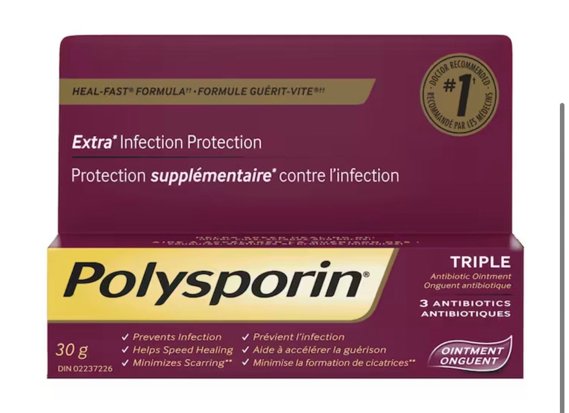 Polysporin
Triple Antibiotic Cream, Heal-Fast Formula