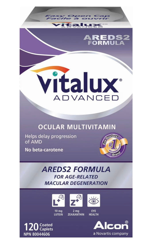 VITALUX® Advanced, Ocular Multivitamin, 120 caps Age-Related Macular Degeneration Supplement with AREDS 2, AMD