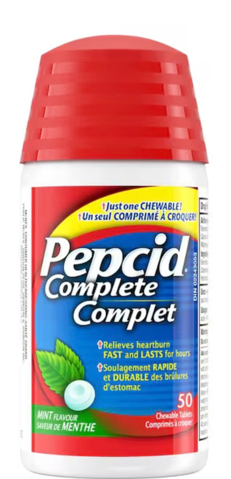Pepcid
Complete Chewable Mint tablets, Acid Reducer for Heartburn 50 ea