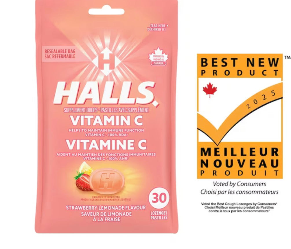 Halls
Vitamin C Strawberry Lemonade Flavour Cough Lozenges