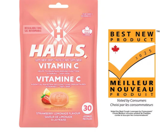 Halls
Vitamin C Strawberry Lemonade Flavour Cough Lozenges
