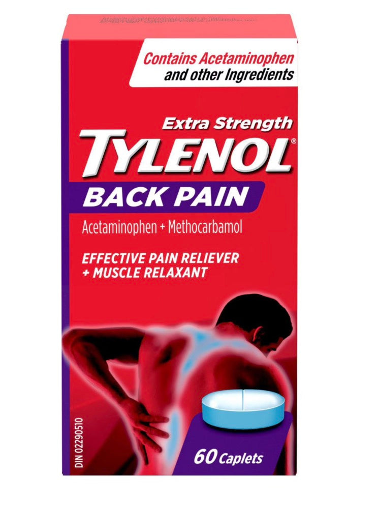 Tylenol Back Pain Caplets, Pain Reliever & Muscle Relaxant For Back Pain and Muscle Spasms, 60 caplets