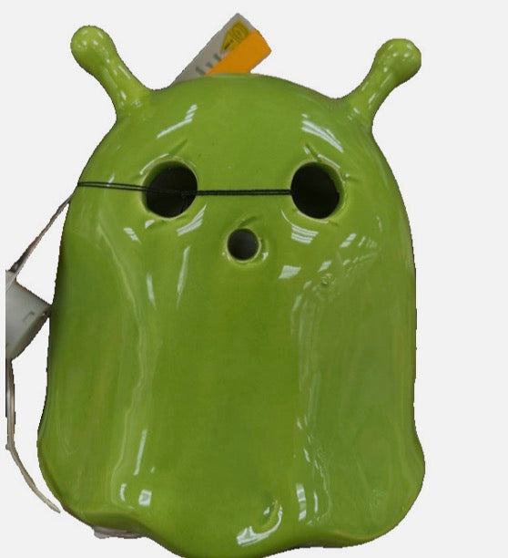 Green Alien Ghost Light Up LED Ceramic Figurine Halloween Gothic Decoration