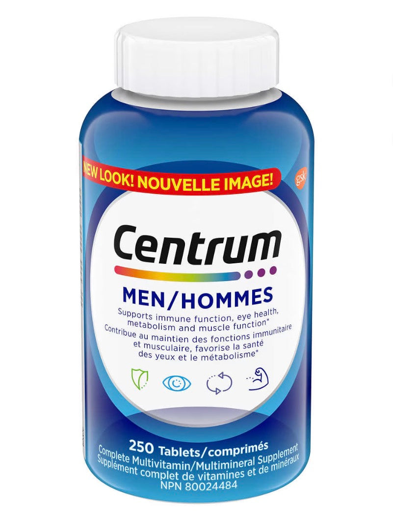 Centrum Complete Multivitamin and Mineral Supplement for Men, 250 Tablets