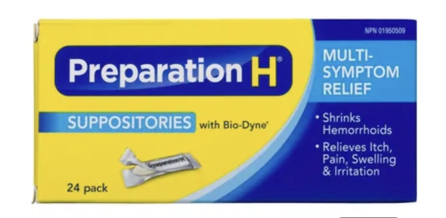 Preparation H
Multi-Symptom Hemorrhoid Treatment Suppositories With Bio-Dyne, 24-Count
