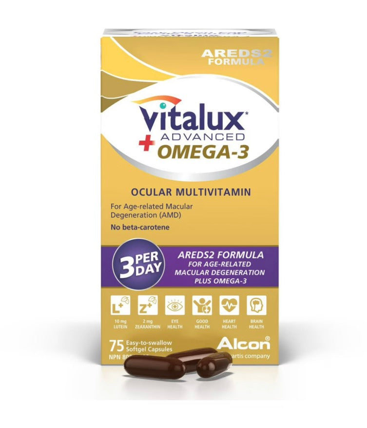 VITALUX® Advanced Plus Omega-3, Ocular Multivitamin, Macular Degeneration Supplement with AREDS 2, AMD