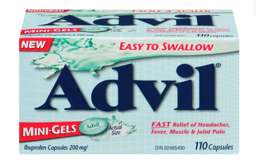 Advil
Regular Strength Mini-Gels Ibuprofen Capsules for Headaches and Pain Relief, 200 mg, 110 Count