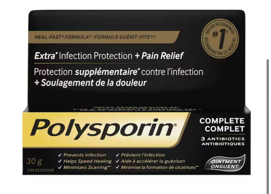 Polysporin
Complete Antibiotic Ointment, Heal-Fast Formula