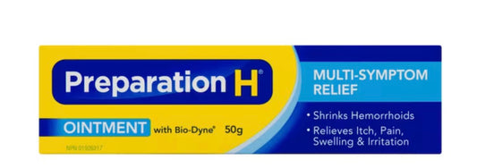 Preparation H
Multi-Symptom Hemorrhoid Treatment Ointment With Bio-Dyne, 50G Tube