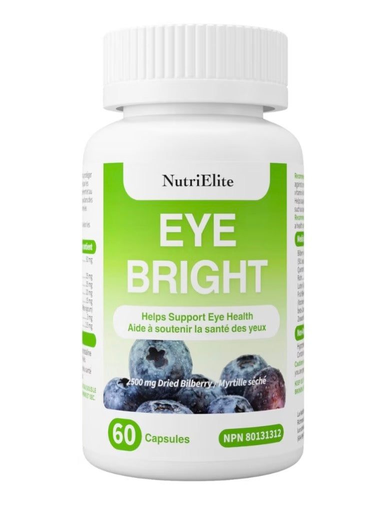 Nutri Elite Eye Bright | Antioxidant Eye Health Formula with Lutein, Zeaxanthin, Quercetin & Bilberry, 60 Capsules