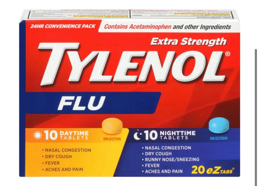 Tylenol
Extra Strength Flu Relief Day/Night, EZTabs