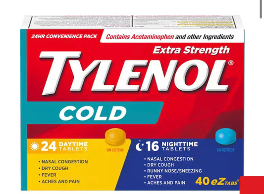 Tylenol
Extra Strength Cold Relief Day/Night, EZTabs