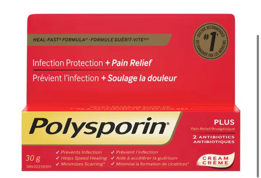 Polysporin
Plus Pain Relief Cream, Antibiotic Cream