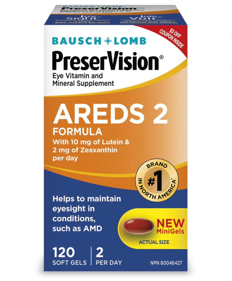 Bausch + Lomb PreserVision Eye Vitamin and Mineral Supplement Soft Gel Capsules