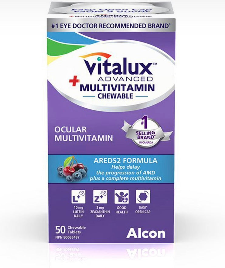 VITALUX® Advanced Plus Multivitamin, Chewable Ocular Multivitamin, Age-Related Macular Degeneration Supplement with AREDS 2, AMD