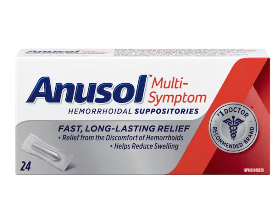 Anusol
Multi-Symptom Hemorrhoidal Suppositories