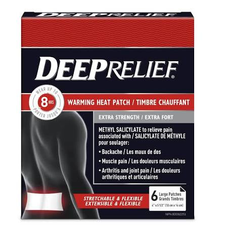 DEEP RELIEF
Extra Strength Warming Heat Pain Relief Patches