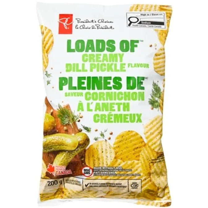 President’s Choice Loads Of Creamy Dill Pickle Rippled Potato Chips