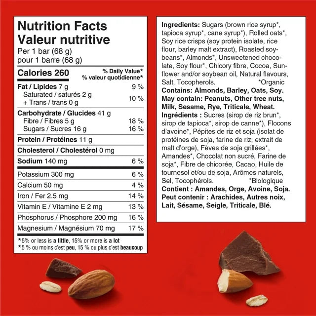 CLIF BAR Energy Bars, Chocolate Almond Fudge, Granola Bar, High in Protein, Contains 70% Organic Ingredients