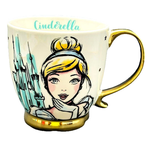 Disney Princess Cinderella Coffee Mug | Tea Cup with Gold Handle