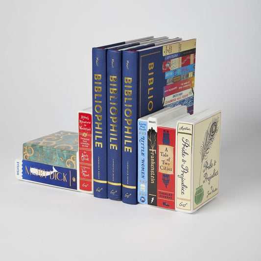 Jane Mount Bibliophile Ceramic Bookends Hand Painted Feature Classic Literature