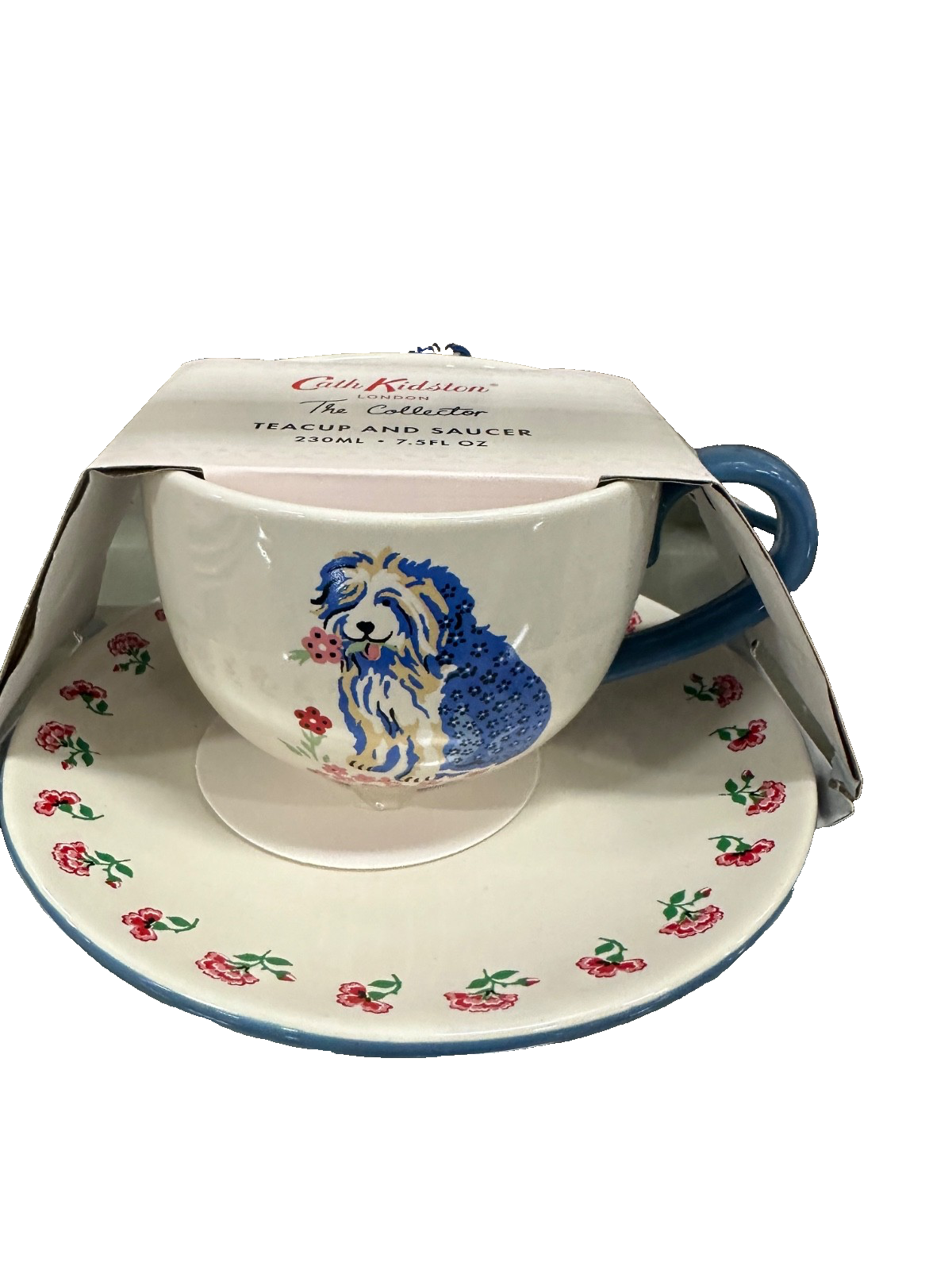 CATH KIDSTON Ceramic SHEEP DOG Teacup & Saucer Set.